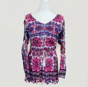 Altar'd State Boho Tie Waist Romper Sz. S
